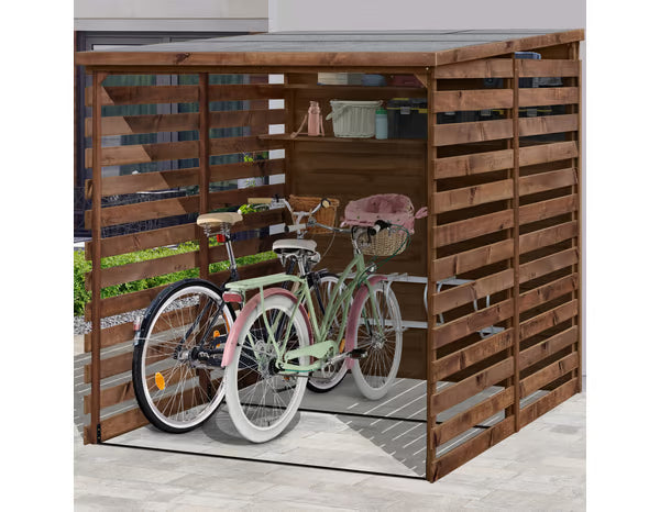 Abri en bois range vélos jusqu'à 4 - L. 186 x l. 201 x H. 204 cm
