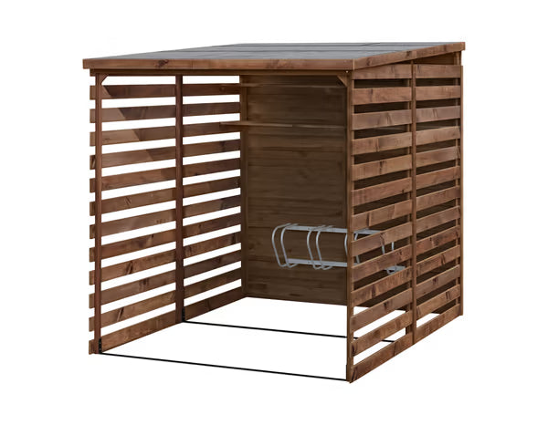 Abri en bois range vélos jusqu'à 4 - L. 186 x l. 201 x H. 204 cm