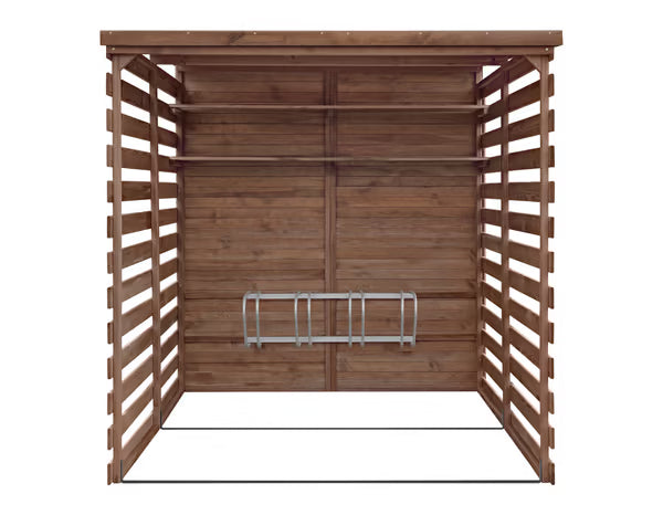 Abri en bois range vélos jusqu'à 4 - L. 186 x l. 201 x H. 204 cm