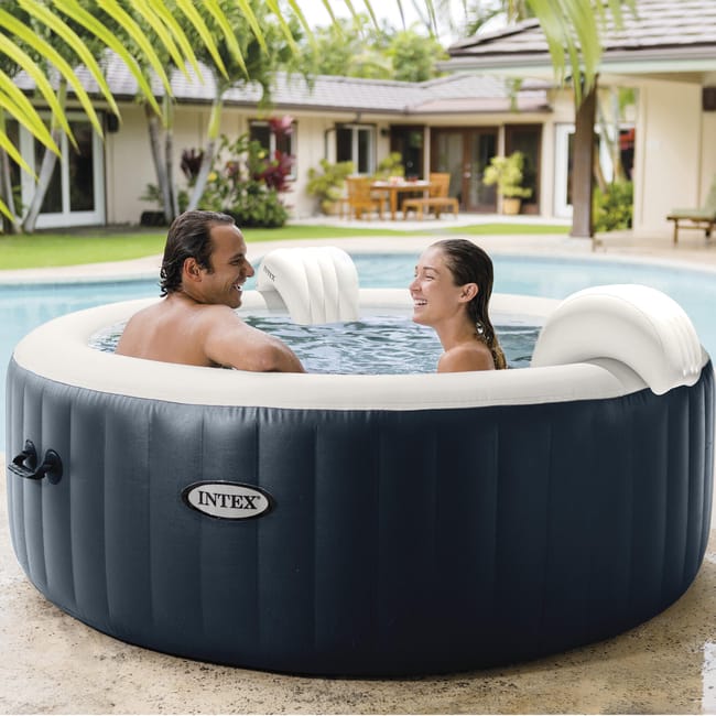 Intex - Pure Spa gonflable Blue Navy rond 4 places + Kit d'entretien