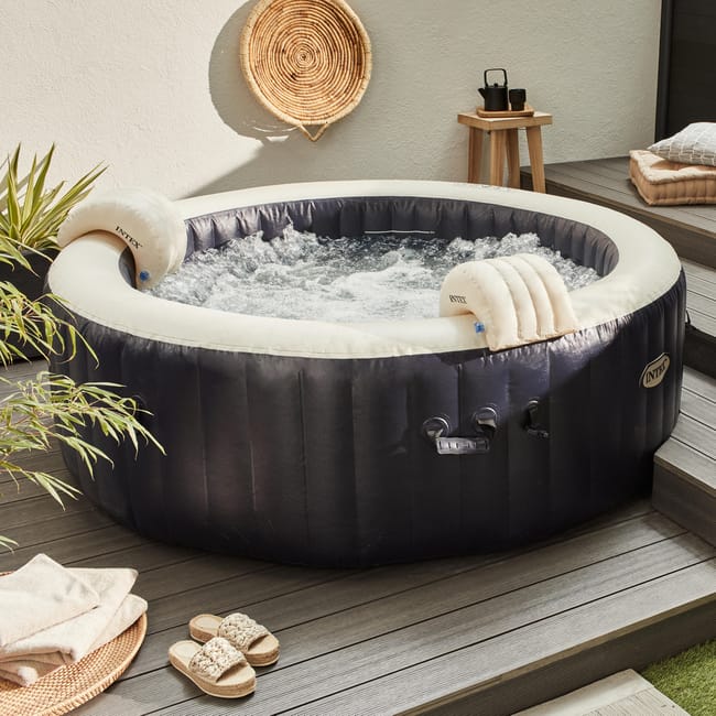 Intex - Pure Spa gonflable Blue Navy rond 4 places + Kit d'entretien
